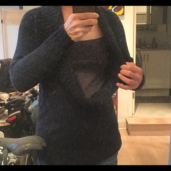 Celine chunky cashmere cowl shawl collared sweater - Picture 7 of 11